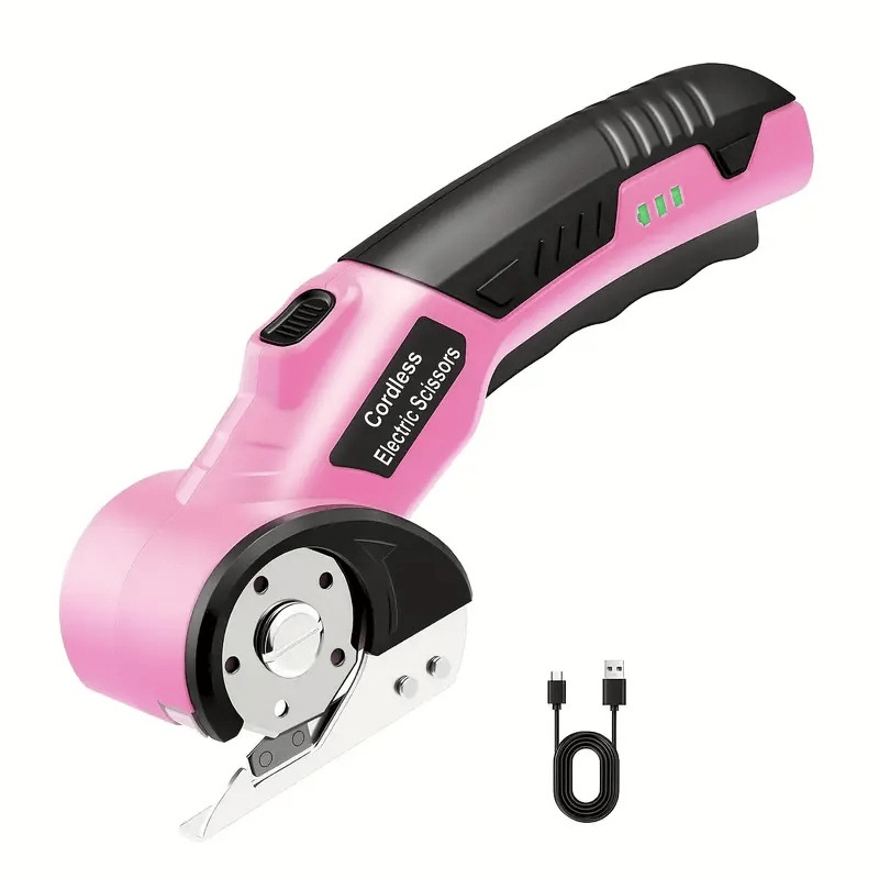 Cordless Electric Scissors: 3X Faster Rechargeable Rotary Cutter for Fabric, Cardboard, Leather & Carpet