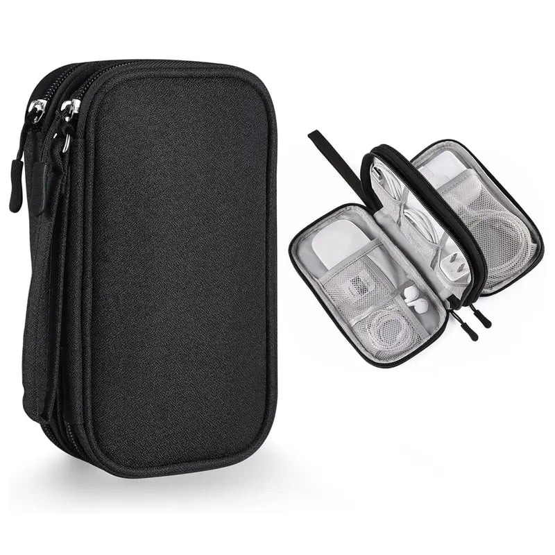 🔥Last Day Discount 49% Off🔥Travel Cable Organizer Pouch, Double Layers All-in-One Storage Bag for Cord
