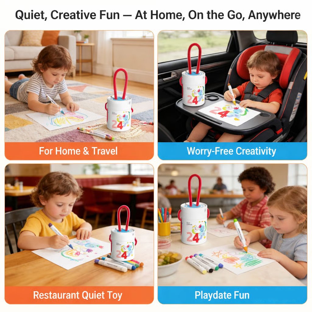 Non-Toxic Mess-Free Washable Twist Crayons for Toddlers🖍️✨