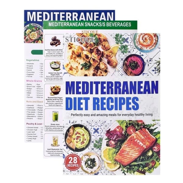 🔥3-Pack Mediterranean Diet Chart Food List 2026, Mediterranean Ingredient Meal Plan