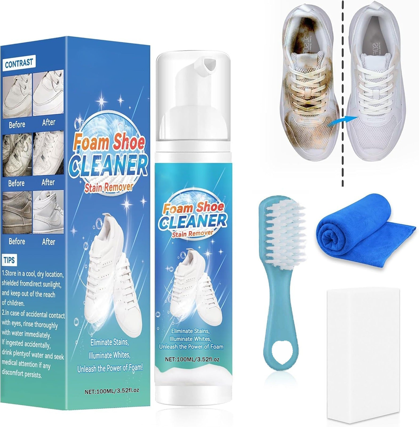 🏆Flash Sale⚡50K+ SOLD👟Shoe Cleaning Kit for Leather, Suede, Canvas, Mesh & More
