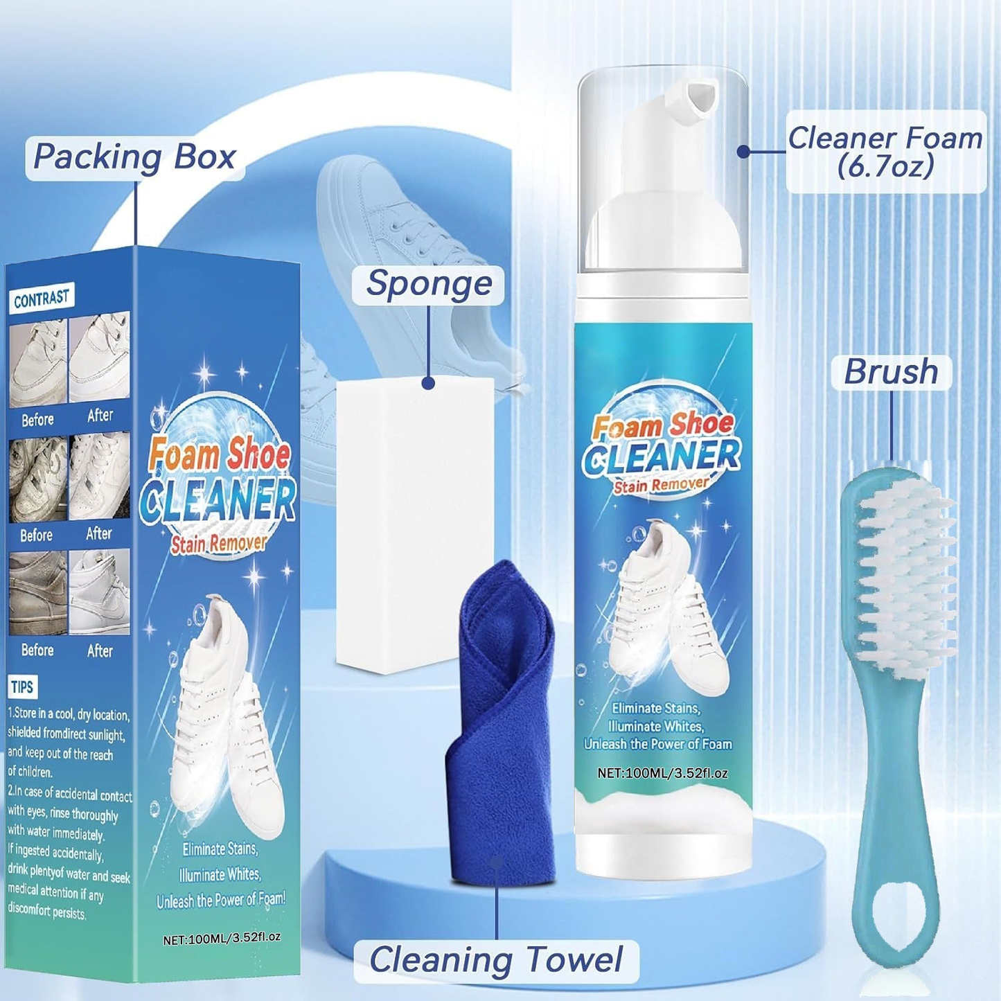 🏆Flash Sale⚡50K+ SOLD👟Shoe Cleaning Kit for Leather, Suede, Canvas, Mesh & More