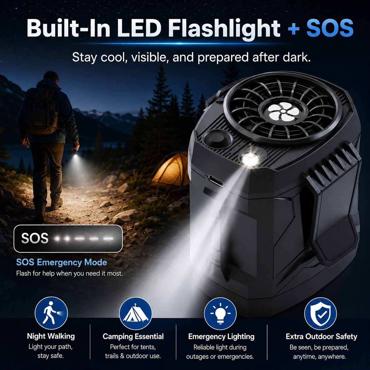❄️Portable Waist Fan for Outdoor Work, Camping, Hiking, DIY