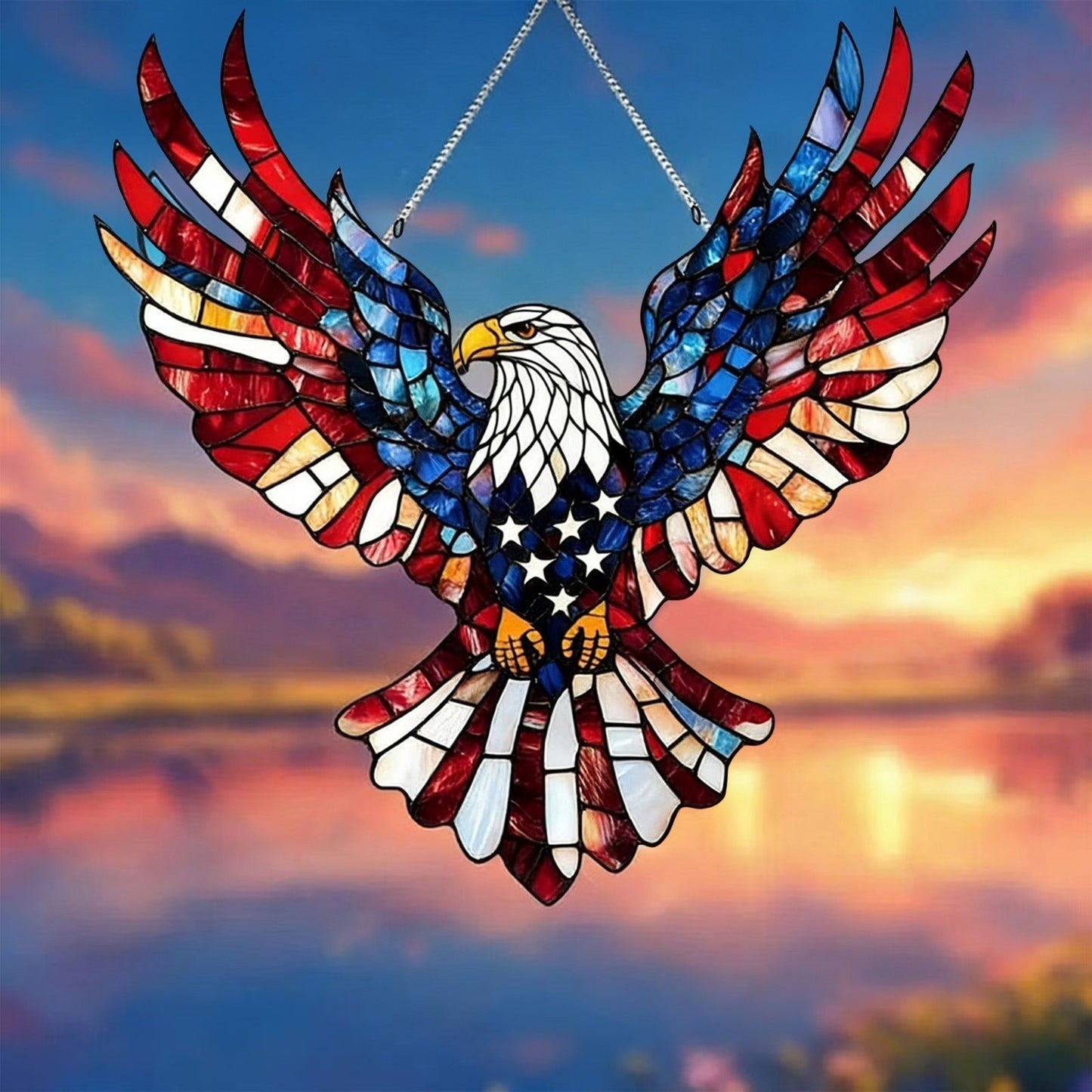 🇺🇸🦅250th Anniversary USA Patriotic Eagle Hanging Door Sign
