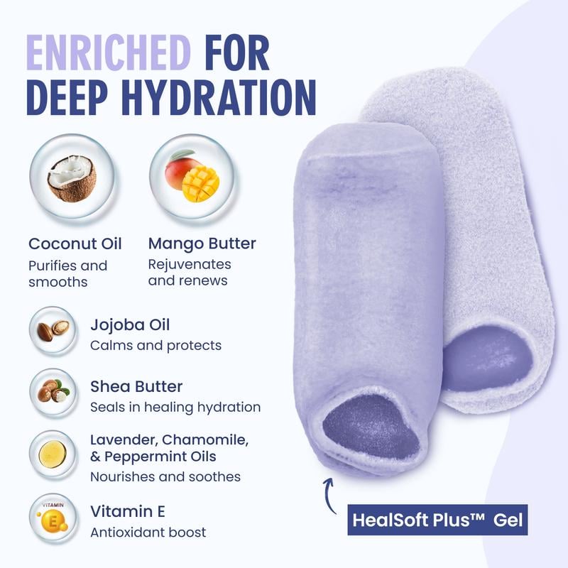 🏆35K+ SOLD! Buy 1 get 1 free!🥳Maxiora Moisturizing Gel Socks detail view