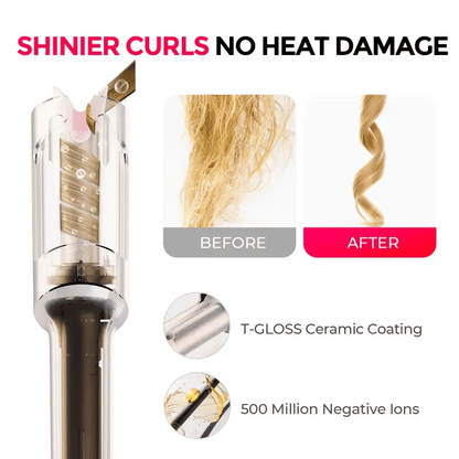 Free Shipping 🔥Automatic Rotating Curling Iron - Upgraded Long Barrel Curling Wand for Long Hair