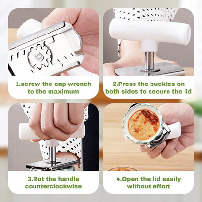 Stainless Steel Jar Openers for Easy Opening, Kitchen Gadget - Effortless Opening for Mason Jars & Pasta Sauce Cans