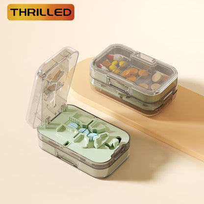 Pill Splitter Box-3-in-1 Medicine Cutter for 1/4 1/2 & 1/3 Doses