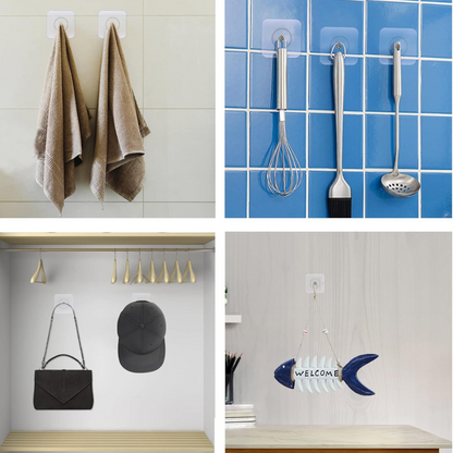 🎁Adhesive Screw Hooks - No Drill, No Damage, Holds 5kg | Wall, Tile & Glass