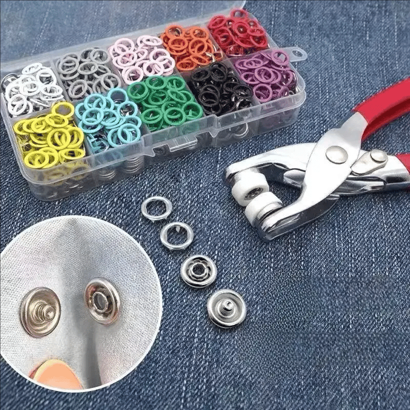 🔥HOT SALE 49% OFF✨100 pcs Invisible Colored Metal Buckle & Manual Pressure Pliers Kit