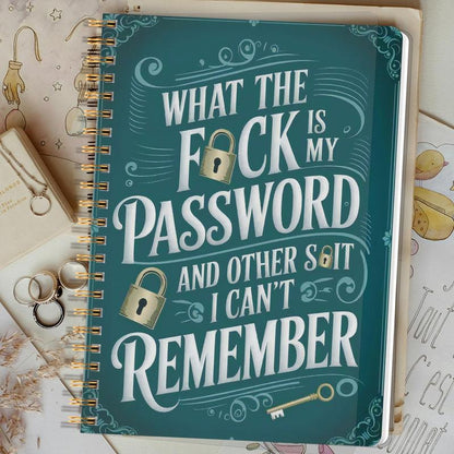 🔥Limited Time 46% Off✨📅Funny Password Notebook - Spiral Bound with Lock Icons & Funny Security Phrases✍️