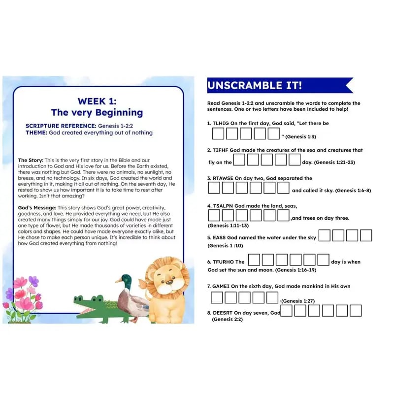 🔥Buy 2 Save 10%🔥Bible Study Workbook for Kids Notebook