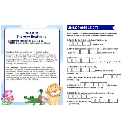 🔥Buy 2 Save 10%🔥Bible Study Workbook for Kids Notebook