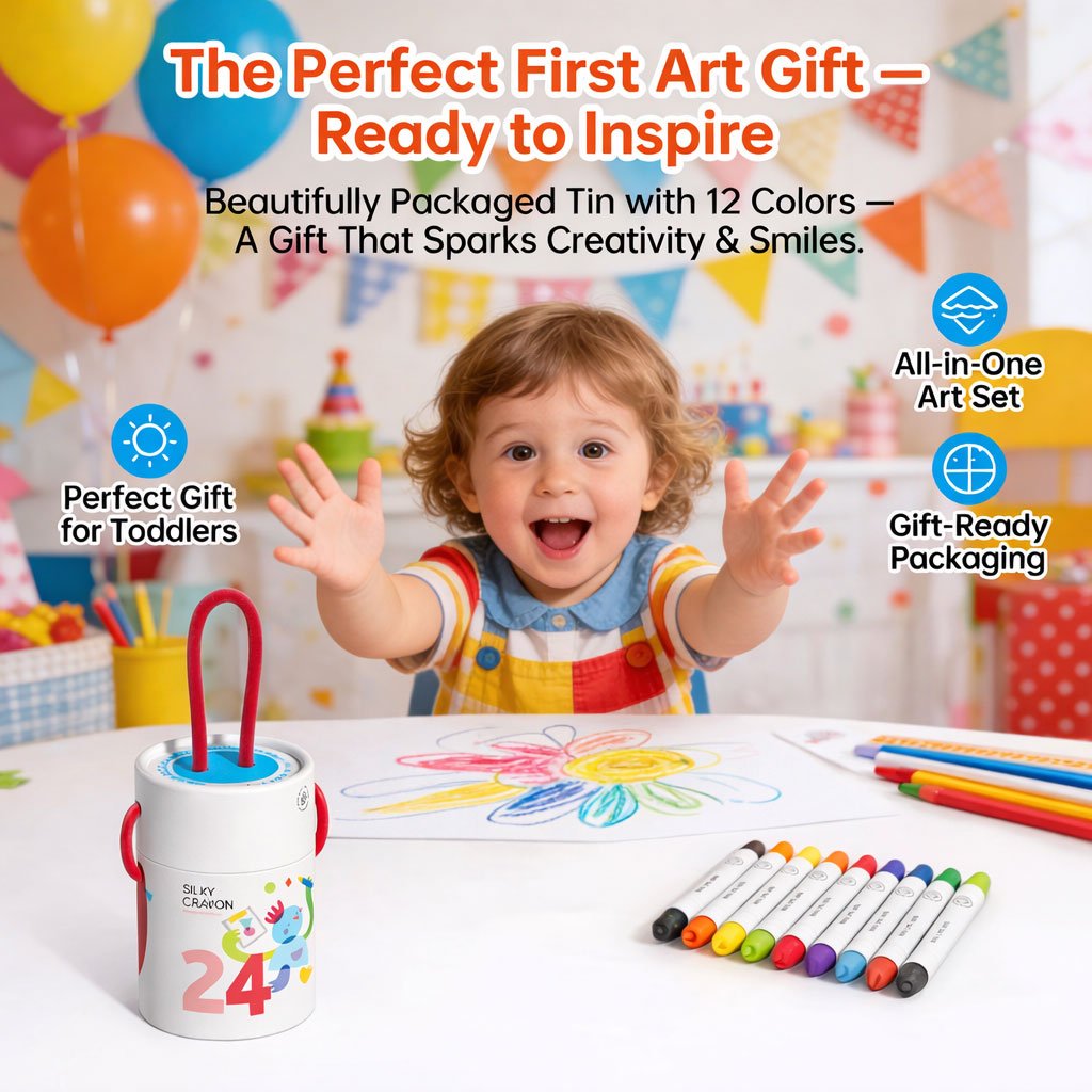 Non-Toxic Mess-Free Washable Twist Crayons for Toddlers🖍️✨
