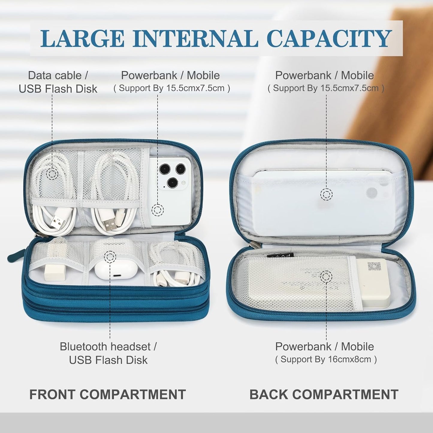 🔥Last Day Discount 49% Off🔥Travel Cable Organizer Pouch, Double Layers All-in-One Storage Bag for Cord