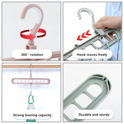 9-in-1 Space Saver! –🤩Rotating Windproof Clothes Organizer (2pcs)