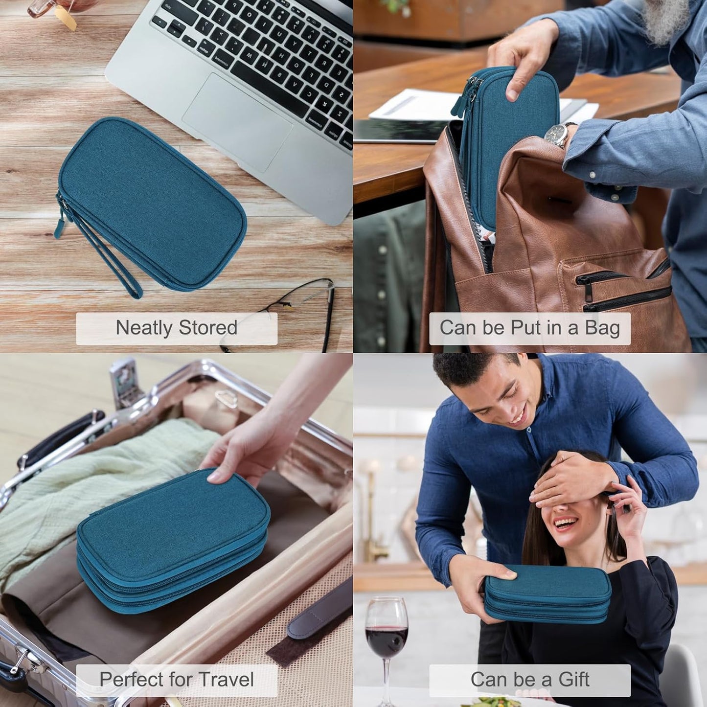🔥Last Day Discount 49% Off🔥Travel Cable Organizer Pouch, Double Layers All-in-One Storage Bag for Cord