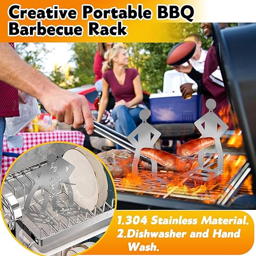 🍖Outdoor prankster Stainless Steel BBQ Sausage Holder-Buy 1 Free 1