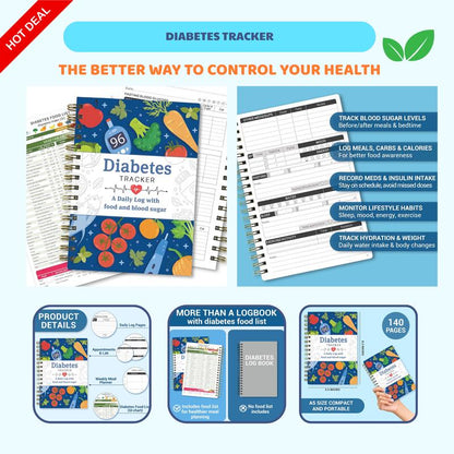 📘Buy 2 Free Shipping✨Special for Diabetes🔥Diabetes Tracker Book with Food List