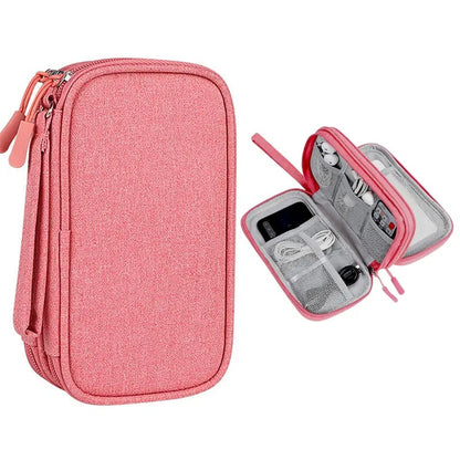 🔥Last Day Discount 49% Off🔥Travel Cable Organizer Pouch, Double Layers All-in-One Storage Bag for Cord