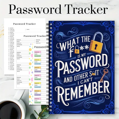 🔥Almost Sold Out✨📅Funny Password Notebook - Spiral Bound with Lock Icons & Funny Security Phrases✍️