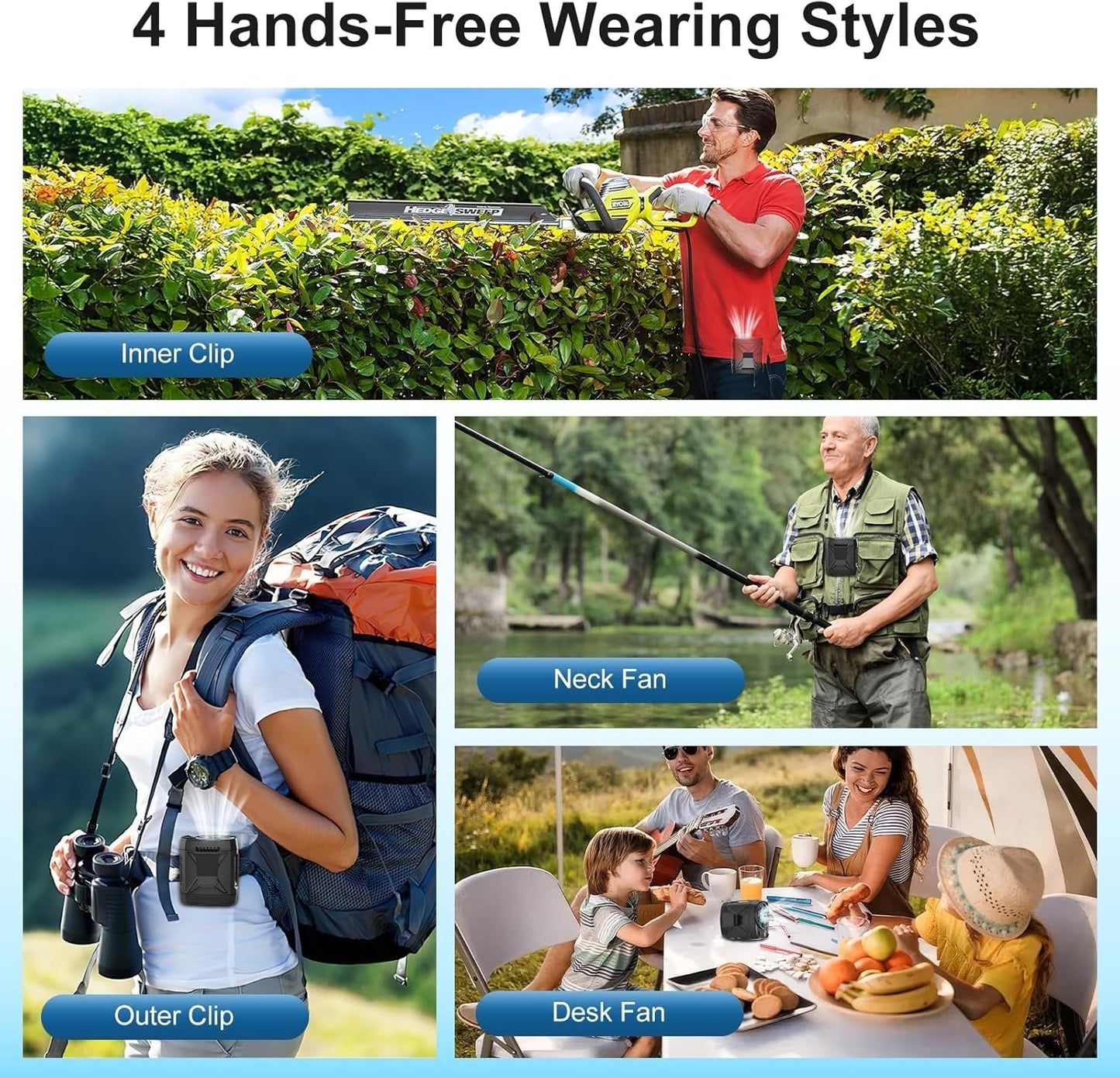 ❄️Portable Waist Fan for Outdoor Work, Camping, Hiking, DIY