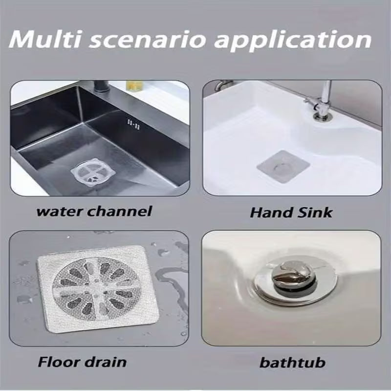 🚿 80 Pcs Disposable Bathroom Drain Hair Catcher Sheets