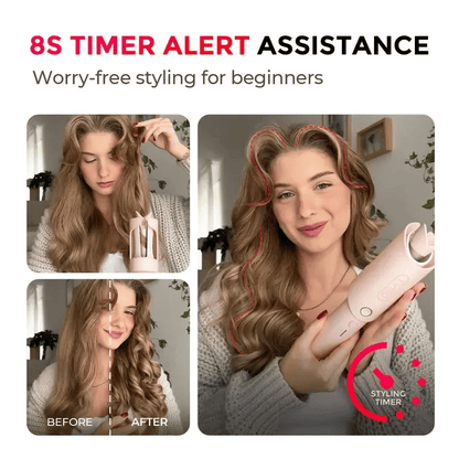 Free Shipping 🔥Automatic Rotating Curling Iron - Upgraded Long Barrel Curling Wand for Long Hair