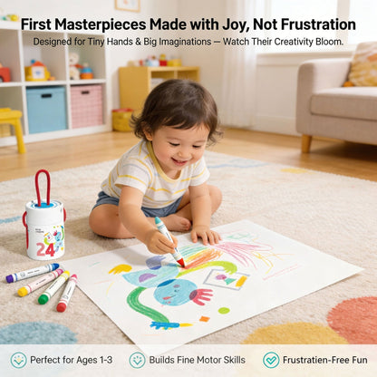Non-Toxic Mess-Free Washable Twist Crayons for Toddlers🖍️✨