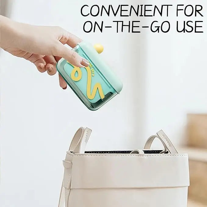 Travel-sized storage case - features an automatic pop-up dispenser, portable and refillable