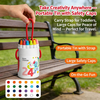 Non-Toxic Mess-Free Washable Twist Crayons for Toddlers🖍️✨