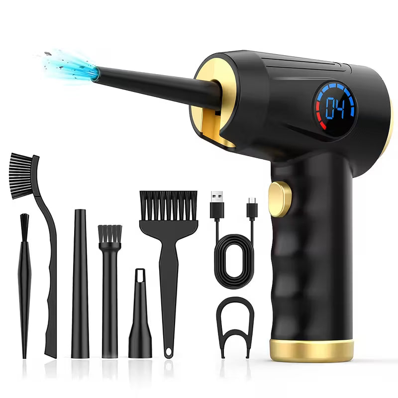 🎁Free Shipping⚡Compressed Air Duster, Electric Air Duster, 6000mAh Fast Charging, 50000 RPM 4 Speed Cordless Air Blower with LCD Display