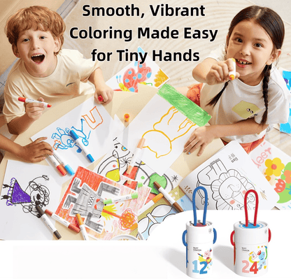 Non-Toxic Mess-Free Washable Twist Crayons for Toddlers🖍️✨