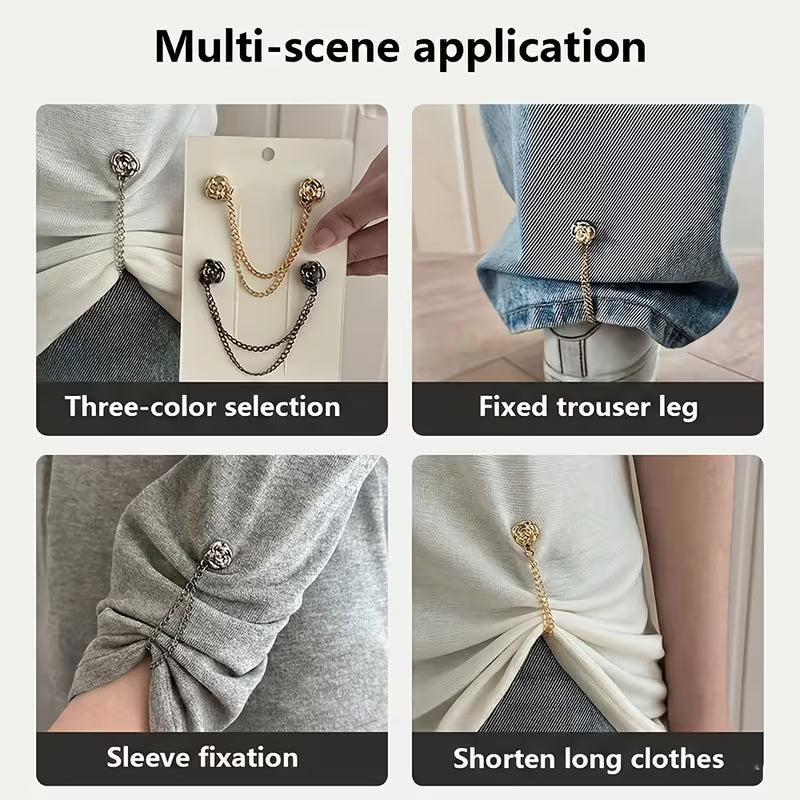 🔥2026 New Magnetic Chain Buckle for Pants Hem Fixing, Anti-Dragging, Clothing Shortening, and Decorative Hem Clips