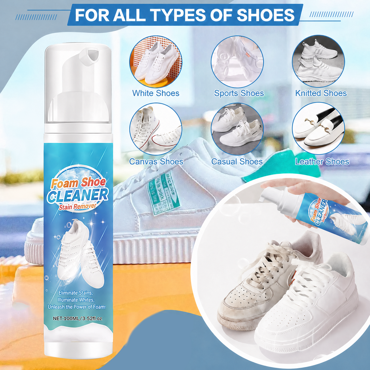 🏆Flash Sale⚡50K+ SOLD👟Shoe Cleaning Kit for Leather, Suede, Canvas, Mesh & More