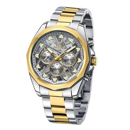 REWARD Iced-Out Luxury Men's Watch – Crystal Glass, Stainless Steel Band & Waterproof Quartz Movement